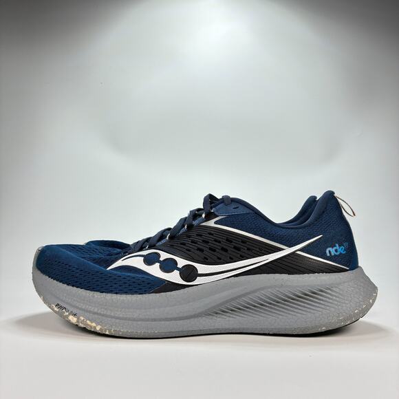 Saucony Ride 17 Blue Gray Lace Up Running Shoes Sneakers S20924-106 Mens Size 12 - Picture 4 of 10